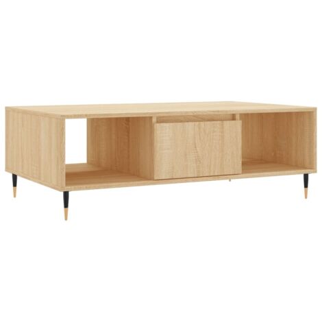 Table basse chêne sonoma 104x60x35 cm bois d'ingénierie vidaXL (1/5)