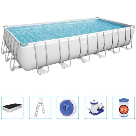 Ensemble de piscine Power Steel Rectangulaire 732x366x132 cm Bestway