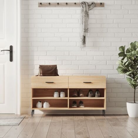 Banc à chaussures chêne sonoma 102x35x55 cm bois d'ingénierie vidaXL