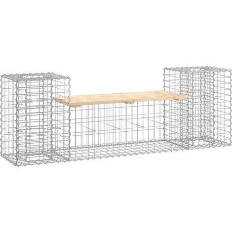 Banc de jardin design gabion 183x41x60,5 cm bois massif de pin vidaXL