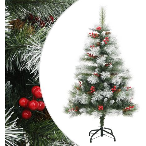 Sapin de Noël artificiel avec pommes de pin et baies 120 cm (1/5)