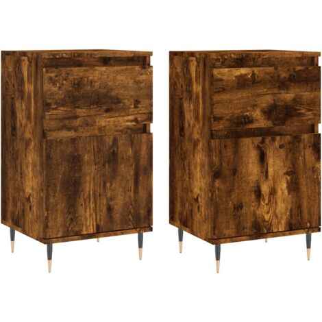 Buffets 2 pcs chêne fumé 40x35x70 cm bois d'ingénierie vidaXL