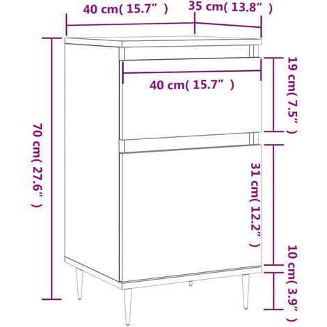 Buffets 2 pcs chêne fumé 40x35x70 cm bois d'ingénierie vidaXL