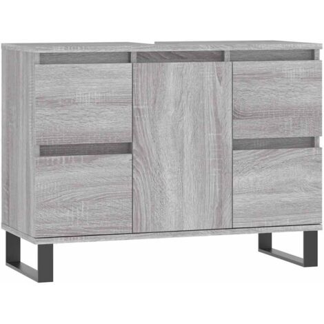vidaXL Armoire salle de bain sonoma gris 80x33x60 cm bois d'ingénierie