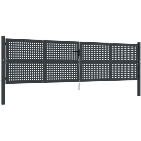 Portail de jardin Anthracite 400 x 125 cm Acier vidaXL