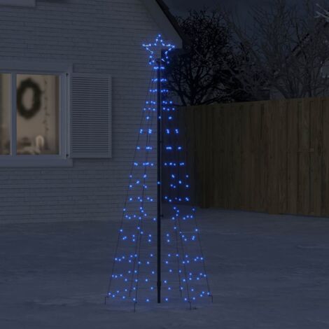 Sapin de Noël à LED avec piquets 220 LED bleu 180 cm vidaXL (1/5)