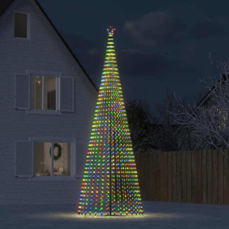 Vidaxl – Sapin de Noël lumineux 500 cm – 1544 LED colorées – Adaptateur LED à économie d'énergie – 8 effets lumineux – Usage intérieur et extérieur