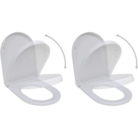 Sièges de toilette avec couvercles 2 pcs Plastique Blanc vidaXL