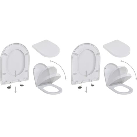 Abattant WC avec frein de chute 2 pcs Plastique Blanc vidaXL