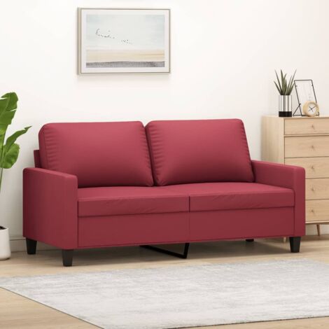 Canapé à 2 places Rouge bordeaux 140 cm Similicuir vidaXL