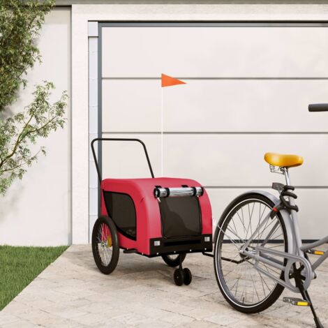 Remorque de vélo pour animaux de compagnie rouge et noir vidaXL