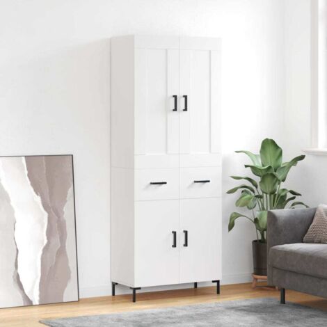 Buffet haut Blanc 69,5x34x180 cm Bois d'ingénierie vidaXL
