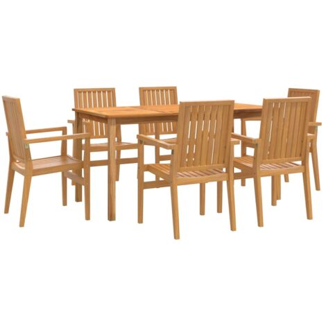 Ensemble à manger de jardin 7 pcs Bois de teck solide vidaXL (1/5)