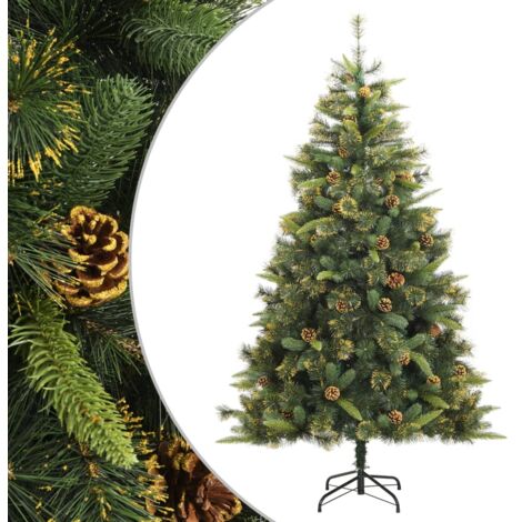 vidaXL Sapin de Noël artificiel articulé avec pommes de pin 240 cm (1/5)