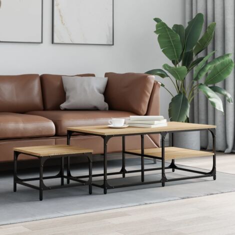 Tables basses gigognes 2 pcs chêne sonoma bois d'ingénierie vidaXL