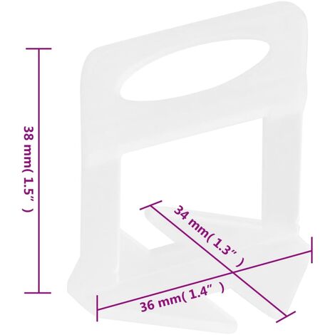 Système de nivellement de carrelage 250 cales 500 clips 1,5 mm