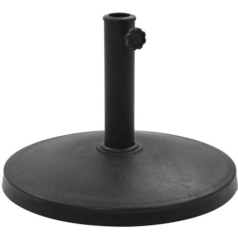 Socle rond de parasol Polyrésine 10 kg Noir vidaXL