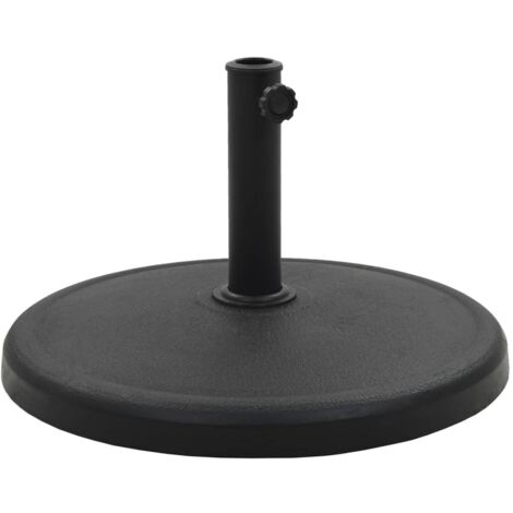 Socle rond de parasol Polyrésine 19 kg Noir vidaXL