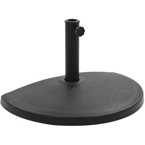 Socle demi-rond de parasol Polyrésine 15 kg Noir vidaXL
