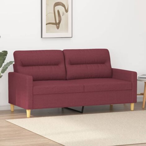 Canapé à 2 places Rouge bordeaux 140 cm Tissu vidaXL (1/5)