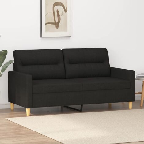 Vidaxl – Canapé convertible 2 places noir 140 cm – Tissu durable 100% polyester – Cadre métal robuste – Confort optimal – Design moderne (1/6)