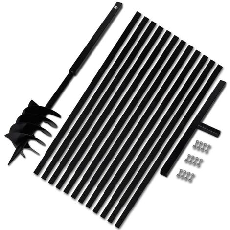 Vidaxl – Tarière manuelle 180 mm – Rallonge 13 m – Acier ultra résistant pour creuser et aérer – Poignée ergonomique pour confort prolongé