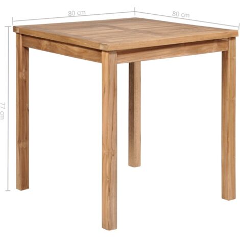 Table de jardin 80x80x77 cm Bois de teck solide vidaXL