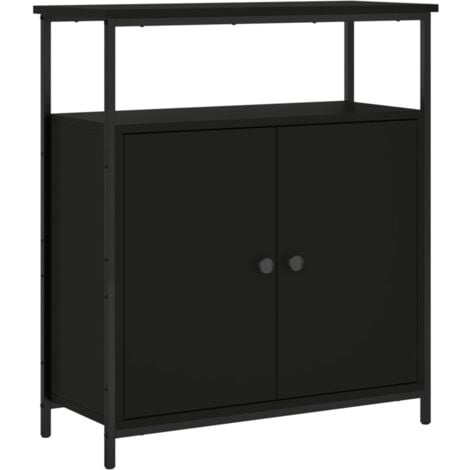 Buffet noir 70x30x80 cm bois d'ingénierie vidaXL