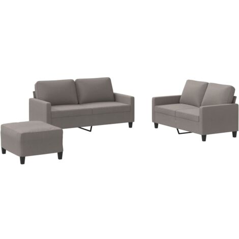 Ensemble de canapés 3 pcs avec coussins Taupe Tissu vidaXL (1/5)