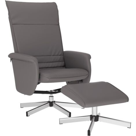 Fauteuil inclinable avec repose-pieds crème similicuir vidaXL