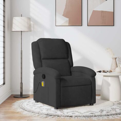 vidaXL Fauteuil de massage inclinable noir velours
