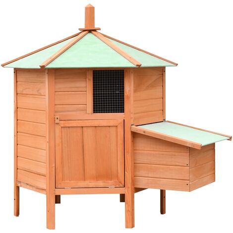 Poulailler Bois de pin massif et sapin 126x117x125 cm vidaXL