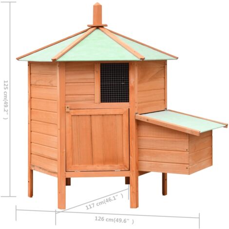 Poulailler Bois de pin massif et sapin 126x117x125 cm vidaXL