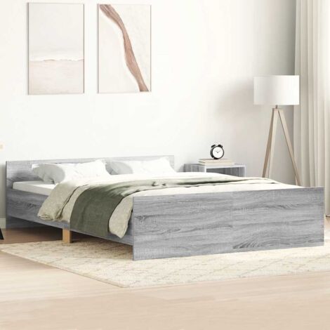 Cadre de lit sans matelas sonoma gris 140x190 cm vidaXL (1/8)