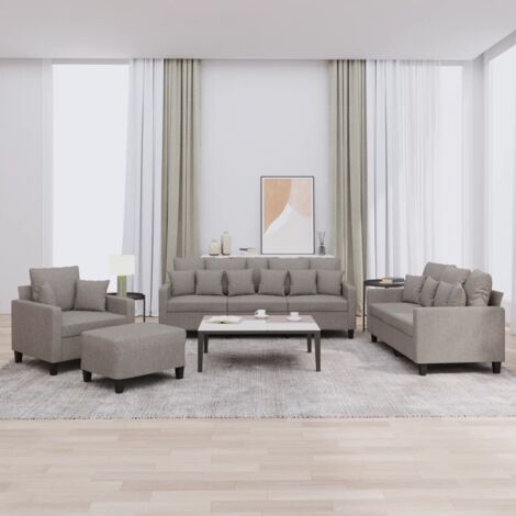 Ensemble de canapés 4 pcs avec coussins taupe tissu vidaXL