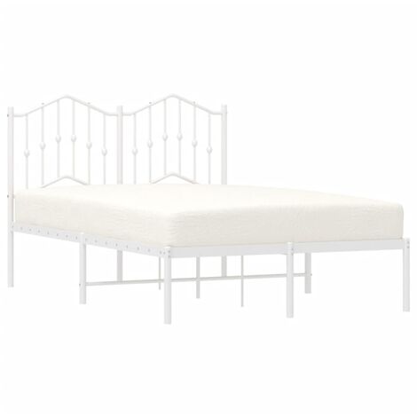 Cadre de lit métal sans matelas et tête de lit blanc 120x190 cm vidaXL (1/5)