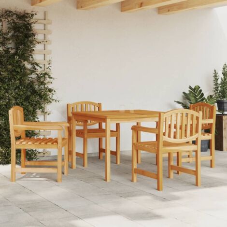 Ensemble à manger de jardin 5pcs Bois de teck massif vidaXL (1/5)