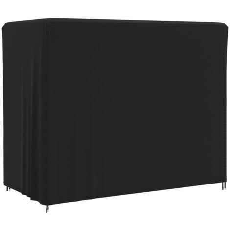 Housse De Table Ronde Extérieure 142x142x10 Cm - Tissu Oxford 420D étanche Et Résistant Aux UV - Couleur Noire