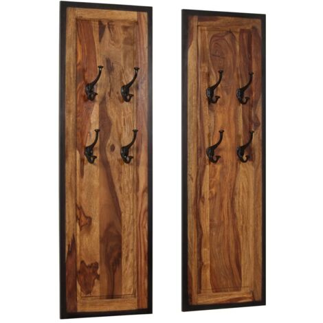 Portemanteaux 2 pcs Bois solide de Sesham vidaXL (1/5)