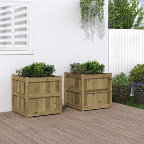 Jardinières 2 pcs bois de pin imprégné vidaXL724333
