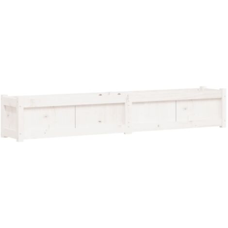vidaXL Jardinière blanc 180x31x31 cm bois de pin massif