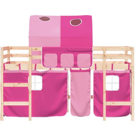 Lit cabane enfant avec fixation de tente en tissu 2 tiroirs Sommier à  lattes stable en pin 90 x 200 cm sans matelas blanc - Cdiscount Maison