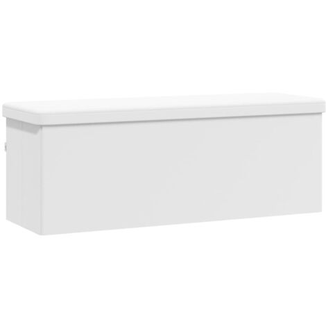 Banc de rangement pliable blanc PVC vidaXL (1/5)