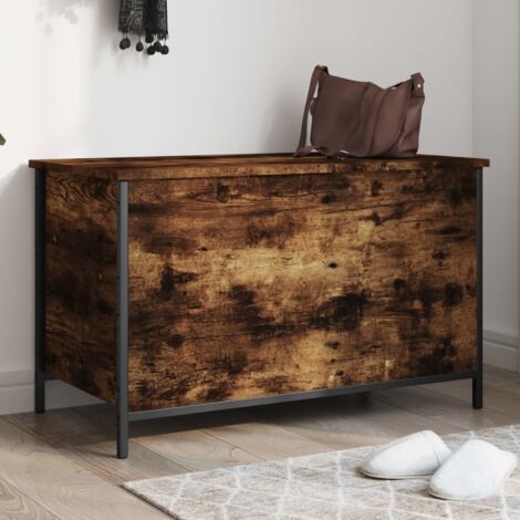 Banc de rangement chêne fumé 80x42,5x50 cm bois d'ingénierie vidaXL (1/5)