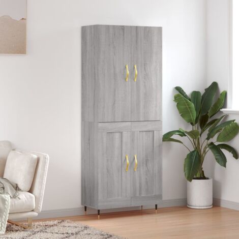 Buffet haut Sonoma gris 69,5x34x180 cm Bois d'ingénierie vidaXL (1/5)