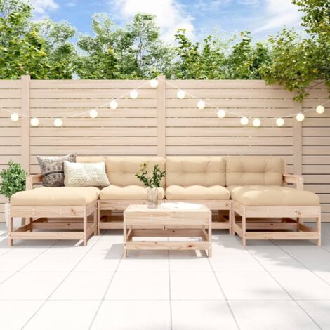 vidaXL Salon de jardin 7 pcs Bois de pin massif