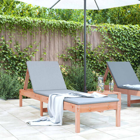 Vidaxl – Chaise longue en bois de douglas massif 199,5x60x74 cm – Dossier réglable pour confort optimal – Design à lattes pour drainage efficace (1/5)