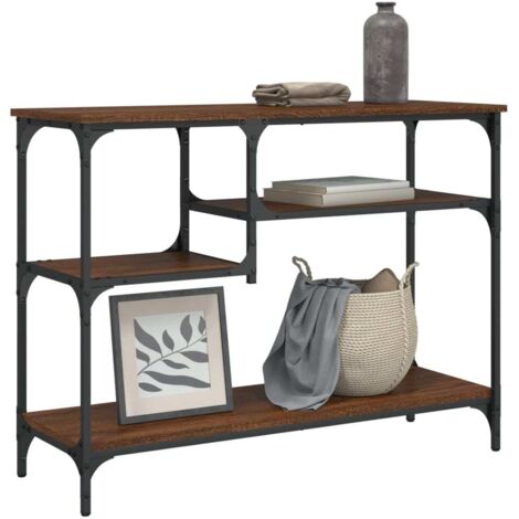 Table console avec étagères chêne marron 100x35x75 cm vidaXL (1/5)
