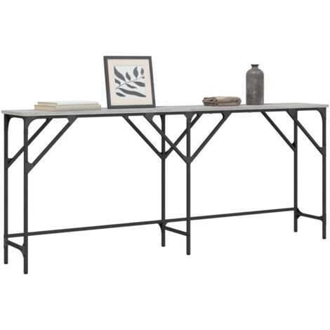 Table console sonoma gris 180x29x75 cm bois d'ingénierie vidaXL