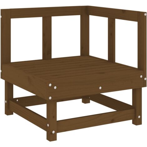 Canapé d'angle de jardin marron miel bois de pin solide vidaXL